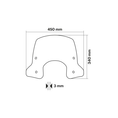 MALOSSI - Cupolino SPORT SCREEN di colore fumé scuro - lunghezza 45 x 