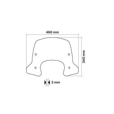 MALOSSI - SPORT SCREEN bulle - TEINTÉ CLAIR FONCÉ - l.460xH.340 ep.3 m