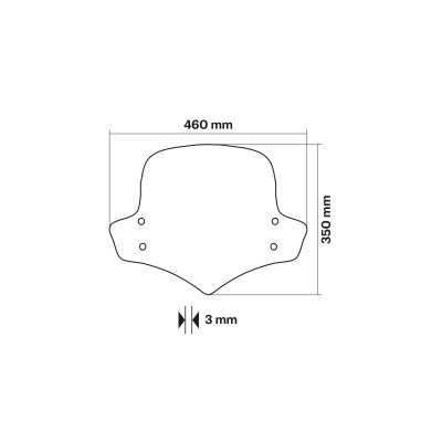 MALOSSI - % SPORT SCREEN bulle - TEINTÉ CLAIR FONCÉ - l.460xH.350 ep.3