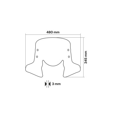 MALOSSI - SPORT SCREEN bulle - TEINTÉ CLAIR FONCÉ - l.480xH.345 ep.3 m