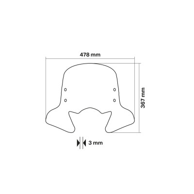 MALOSSI - Cupolino SPORT SCREEN di colore fumé scuro - lunghezza 47,8 