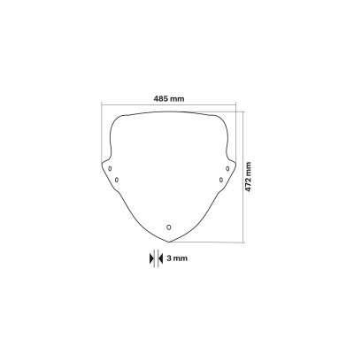 MALOSSI - SPORT SCREEN - DARK SMOKE - W 485xH 472 THK 3 mm