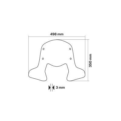 MALOSSI - SPORT SCREEN - DARK SMOKE - W 498xH 350 THK 3 mm