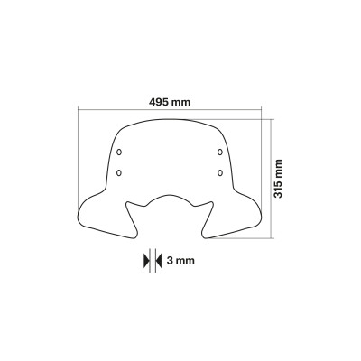 MALOSSI - % SPORT SCREEN bulle - TEINTÉ CLAIR FONCÉ - L.495xH.315 Ep.3