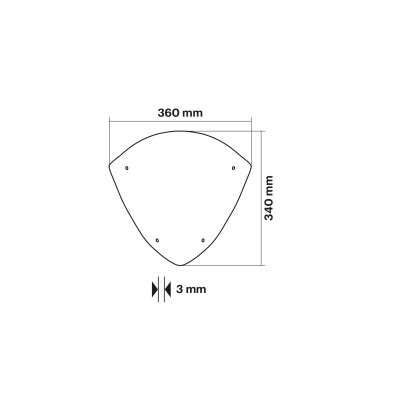 MALOSSI - Cupolino SPORT SCREEN di colore fumé scuro - lunghezza 50 x 