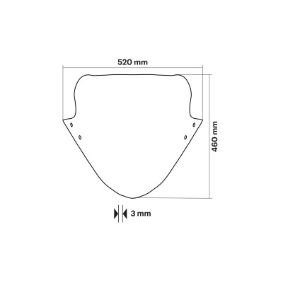 MALOSSI - SPORT SCHIRM windschutzscheibe - RAUCHGRAU DUNKEL - Br.520xH
