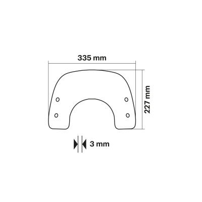 MALOSSI - Cupolino SPORT SCREEN di colore neutro - lunghezza 33,5 x al