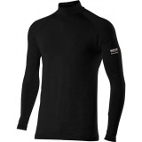 SIX2 CARBON MERINO WOOL LONG-SLEEVE TURTLENECK - TS3 MERINOS - WOOL BLACK