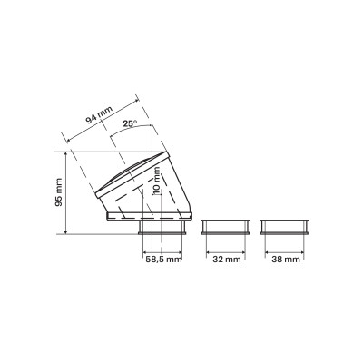 MALOSSI - RED FILTER E13 Ø 32/38 inclined 25° PHVA/B-PHBN-PHBG-PHBL