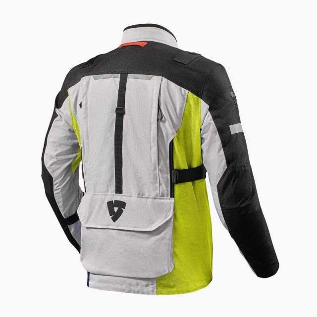 REV'IT SAND 4 H2OUT JACKET - SILVER NEON-YELLOW - BACK