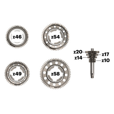 MALOSSI - Complessivo ruote dentate cambio Vespa Racing