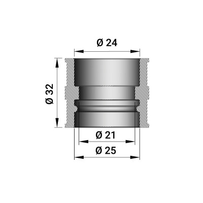 MALOSSI - MANCHON pour carb. PHBG 15-21 B (32 mm)