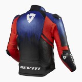 REV'IT QUANTUM 2 LEATHER JACKET - BLUE NEON-RED - BACK