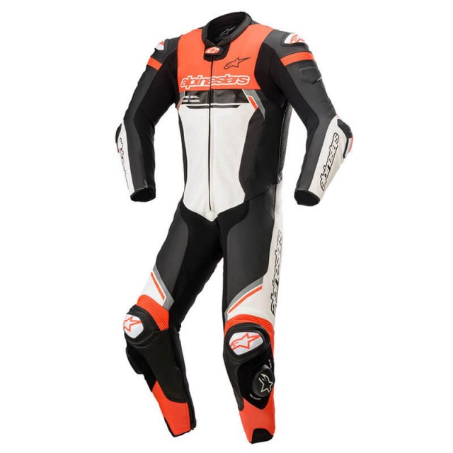 ALPINESTARS MISSILE v2 IGNITION TECH-AIR LEATHER SUIT - BLACK WHITE RED FLUO