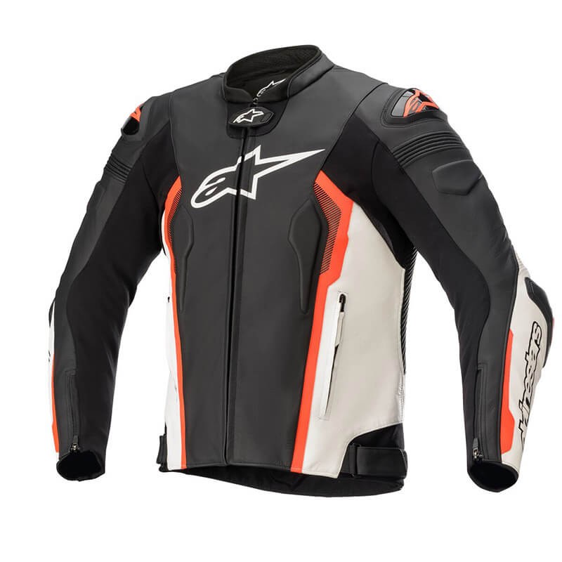 ALPINESTARS MISSILE v2 TECH AIR LEATHER JACKET BLACK - WHITE RED FLUO