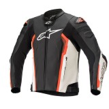 GIACCA ALPINESTARS MISSILE v2 TECH AIR LEATHER JACKET - NERO BIANCO ROSSO FLUO