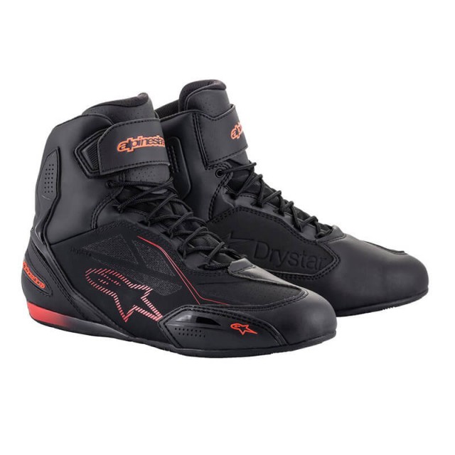 SCARPE ALPINESTARS FASTER-3 DRYSTAR - BLACK RED FLUO