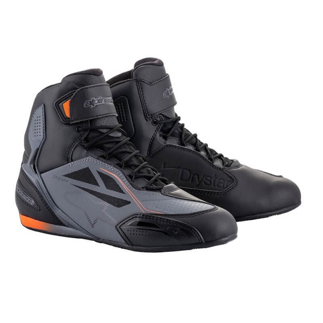 SCARPE ALPINESTARS FASTER-3 DRYSTAR - BLACK COOL GRAY ORANGE FLUO