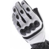 DAINESE PRO CARBON LEATHER GLOVE BLACK WHITE - KNUCKLES BUCKLER