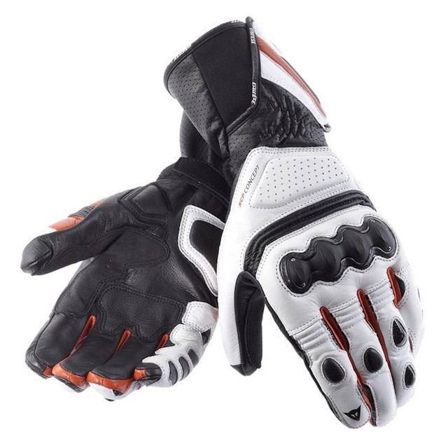 DAINESE PRO CARBON LEATHER GLOVE - BLACK WHITE RED