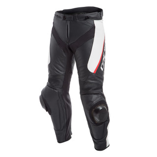 DAINESE DELTA 3 LEATHER PANTS - Black-White-Red