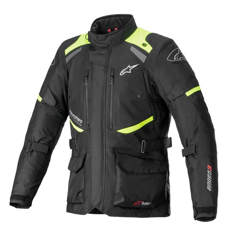 ALPINESTARS ANDES V3 DRYSTAR JACKET - BLACK YELLOW FLUO