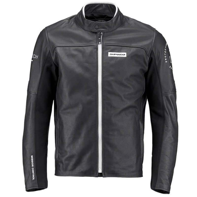SPIDI GENESIS LEATHER JACKET - BLACK WHITE