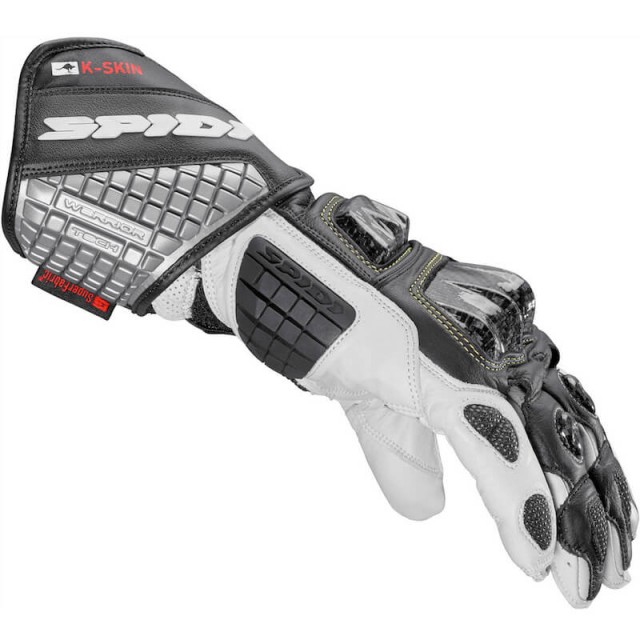 SPIDI CARBO KANGAROO GLOVE BLACK WHITE - SIDE