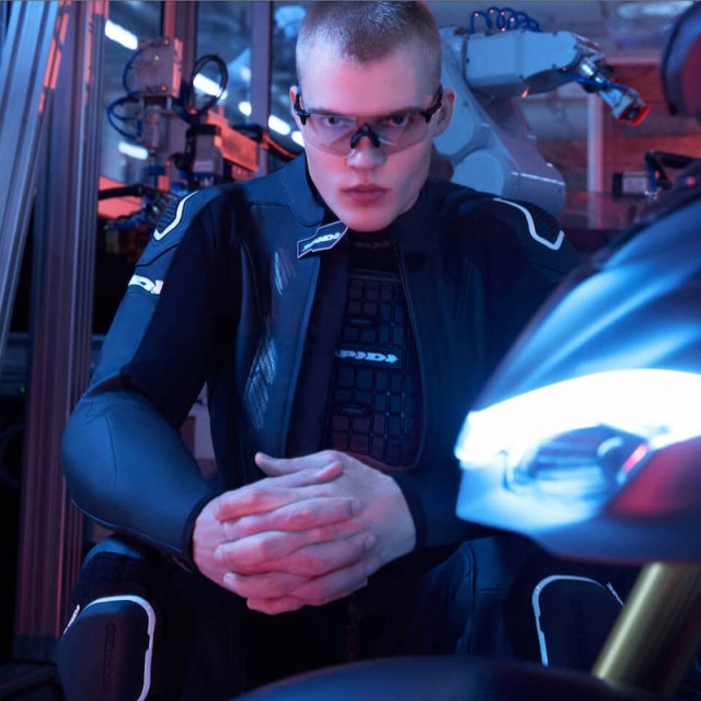 SPIDI LASER TOURING LEATHER SUIT BLACK WHITE - RIDER