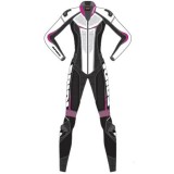 SPIDI TRACK LADY PERFORATED PRO SUIT - BLACK WHITE FUCSIA