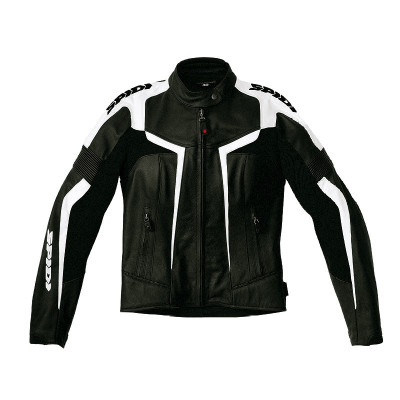 Chaqueta Spidi Gara Lady Leather Jacket Black-White | BurnOutMotor