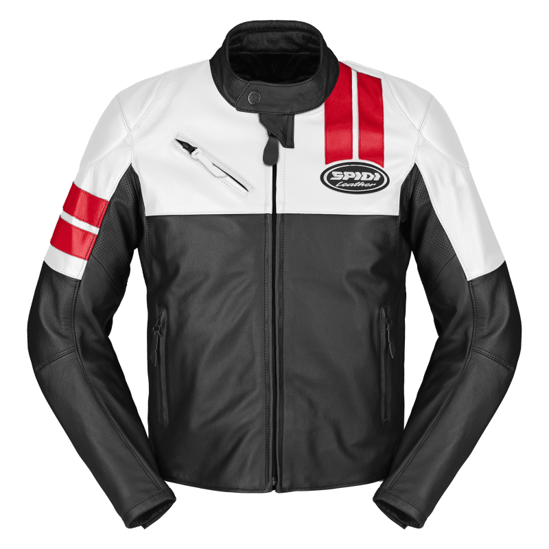 SPIDI Roar Leather Motorcycle Jacket – 80s Racing Style | BurnOutMotor