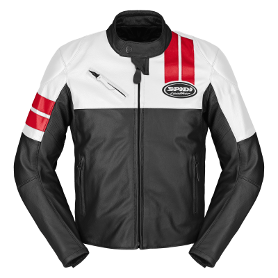 SPIDI Roar Leather Motorcycle Jacket – 80s Racing Style | BurnOutMotor