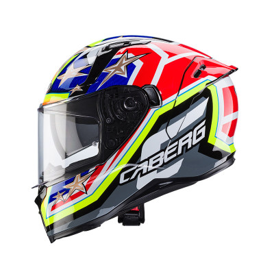 Caberg Avalon X Track Yellow-Blue-Red Helmet | BurnOutMotor
