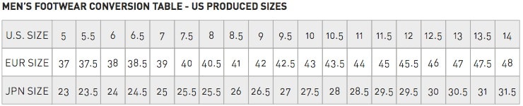 Alpinestars Shoe Size Chart