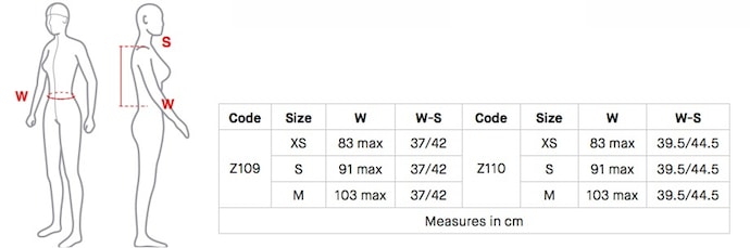 Dainese Back Protector Size Chart